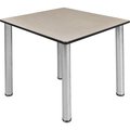 Regency Seating Regency Kee 36" Square Multipurpose Breakroom Slim Table, Maple/ Chrome TB363618PLBPCM